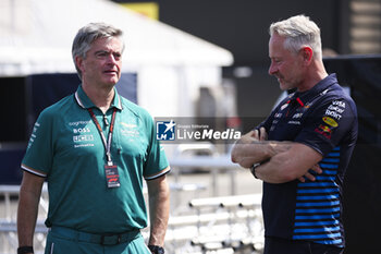 2024-07-18 - STEVENSON Andy, Sporting Director of Aston Martin F1 Team, portrait and WHEATLEY Jonathan (gbr), Team Manager of Red Bull Racing, portrait during the Formula 1 Hungarian Grand Prix 2024, 13th round of the 2024 Formula One World Championship from July 19 to 21, 2024 on the Hungaroring, in Mogyorod, Hungary - F1 - HUNGARIAN GRAND PRIX 2024 - FORMULA 1 - MOTORS