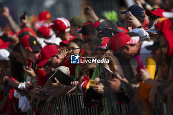 2024-07-18 - Scuderia Ferrari fans during the Formula 1 Hungarian Grand Prix 2024, 13th round of the 2024 Formula One World Championship from July 19 to 21, 2024 on the Hungaroring, in Mogyorod, Hungary - F1 - HUNGARIAN GRAND PRIX 2024 - FORMULA 1 - MOTORS