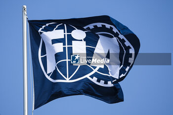 2024-07-18 - FIA flag, drapeau illustration during the Formula 1 Hungarian Grand Prix 2024, 13th round of the 2024 Formula One World Championship from July 19 to 21, 2024 on the Hungaroring, in Mogyorod, Hungary - F1 - HUNGARIAN GRAND PRIX 2024 - FORMULA 1 - MOTORS