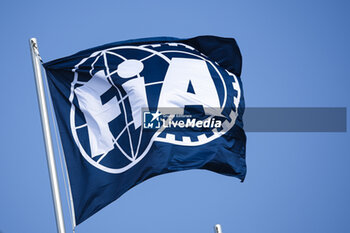 2024-07-18 - FIA flag, drapeau illustration during the Formula 1 Hungarian Grand Prix 2024, 13th round of the 2024 Formula One World Championship from July 19 to 21, 2024 on the Hungaroring, in Mogyorod, Hungary - F1 - HUNGARIAN GRAND PRIX 2024 - FORMULA 1 - MOTORS