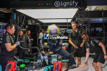 2024-07-20 - Lewis Hamilton (GBR) - Mercedes-AMG PETRONAS F1 Team - Mercedes W15 - Mercedes E Performance during Saturday Free Practice and qualify, July 20, of Formula 1 Hungarian Grand Prix 2024, scheduled to take place at Hungaroring track in Mogyorod, Budapest, Hungary, july 19 to july 21, 2024 - FORMULA 1 HUNGARIAN GRAND PRIX 2024 - PRACTICE 3 AND QUALIFYING - FORMULA 1 - MOTORS