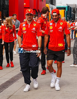 2024-07-20 - (L to R Charles Leclerc (MON) an Carlos Sainz Jr. (ESP) - Scuderia Ferrari - Ferrari SF-24 - Ferrari during Saturday Free Practice and qualify, July 20, of Formula 1 Hungarian Grand Prix 2024, scheduled to take place at Hungaroring track in Mogyorod, Budapest, Hungary, july 19 to july 21, 2024 - FORMULA 1 HUNGARIAN GRAND PRIX 2024 - PRACTICE 3 AND QUALIFYING - FORMULA 1 - MOTORS