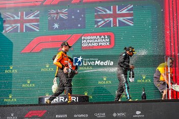 2024-07-21 - Podium of the Race during Raceday on Sunday, July 21, of Formula 1 Hungarian Grand Prix 2024, scheduled to take place at Hungaroring track in Mogyorod, Budapest, Hungary, july 19 to july 21, 2024 - FORMULA 1 HUNGARIAN GRAND PRIX 2024 - RACE - FORMULA 1 - MOTORS