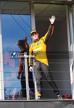 2024-07-21 - Oscar Piastri (AUS) - McLaren Formula 1 Team - McLaren MCL38 - Mercedes
 celebrating his first win in F1

 during Raceday on Sunday, July 21, of Formula 1 Hungarian Grand Prix 2024, scheduled to take place at Hungaroring track in Mogyorod, Budapest, Hungary, july 19 to july 21, 2024 - FORMULA 1 HUNGARIAN GRAND PRIX 2024 - RACE - FORMULA 1 - MOTORS