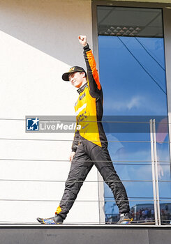 2024-07-21 - Oscar Piastri (AUS) - McLaren Formula 1 Team - McLaren MCL38 - Mercedes
 celebrating his first win in F1

 during Raceday on Sunday, July 21, of Formula 1 Hungarian Grand Prix 2024, scheduled to take place at Hungaroring track in Mogyorod, Budapest, Hungary, july 19 to july 21, 2024 - FORMULA 1 HUNGARIAN GRAND PRIX 2024 - RACE - FORMULA 1 - MOTORS