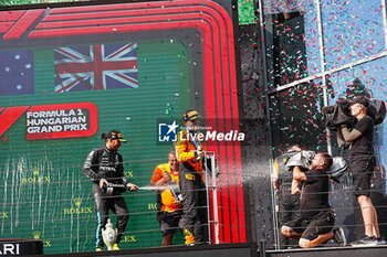 2024-07-21 - Podium of the Race during Raceday on Sunday, July 21, of Formula 1 Hungarian Grand Prix 2024, scheduled to take place at Hungaroring track in Mogyorod, Budapest, Hungary, july 19 to july 21, 2024 - FORMULA 1 HUNGARIAN GRAND PRIX 2024 - RACE - FORMULA 1 - MOTORS