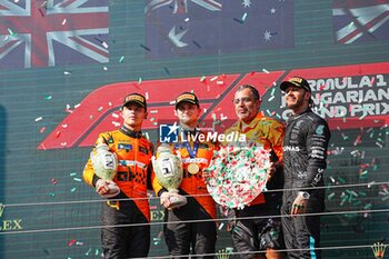 2024-07-21 - Podium of the Race during Raceday on Sunday, July 21, of Formula 1 Hungarian Grand Prix 2024, scheduled to take place at Hungaroring track in Mogyorod, Budapest, Hungary, july 19 to july 21, 2024 - FORMULA 1 HUNGARIAN GRAND PRIX 2024 - RACE - FORMULA 1 - MOTORS