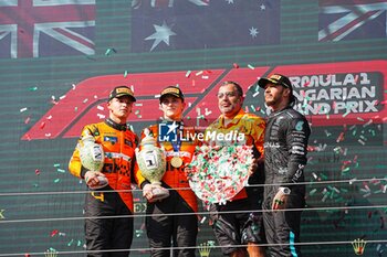 2024-07-21 - Podium of the Race during Raceday on Sunday, July 21, of Formula 1 Hungarian Grand Prix 2024, scheduled to take place at Hungaroring track in Mogyorod, Budapest, Hungary, july 19 to july 21, 2024 - FORMULA 1 HUNGARIAN GRAND PRIX 2024 - RACE - FORMULA 1 - MOTORS