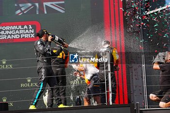 2024-07-21 - Podium of the Race during Raceday on Sunday, July 21, of Formula 1 Hungarian Grand Prix 2024, scheduled to take place at Hungaroring track in Mogyorod, Budapest, Hungary, july 19 to july 21, 2024 - FORMULA 1 HUNGARIAN GRAND PRIX 2024 - RACE - FORMULA 1 - MOTORS