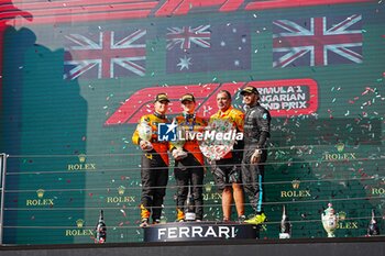 2024-07-21 - Podium of the Race during Raceday on Sunday, July 21, of Formula 1 Hungarian Grand Prix 2024, scheduled to take place at Hungaroring track in Mogyorod, Budapest, Hungary, july 19 to july 21, 2024 - FORMULA 1 HUNGARIAN GRAND PRIX 2024 - RACE - FORMULA 1 - MOTORS