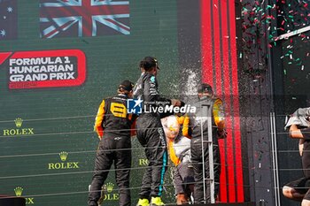 2024-07-21 - Podium of the Race during Raceday on Sunday, July 21, of Formula 1 Hungarian Grand Prix 2024, scheduled to take place at Hungaroring track in Mogyorod, Budapest, Hungary, july 19 to july 21, 2024 - FORMULA 1 HUNGARIAN GRAND PRIX 2024 - RACE - FORMULA 1 - MOTORS