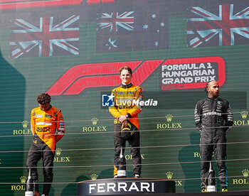 2024-07-21 - Podium of the Race during Raceday on Sunday, July 21, of Formula 1 Hungarian Grand Prix 2024, scheduled to take place at Hungaroring track in Mogyorod, Budapest, Hungary, july 19 to july 21, 2024 - FORMULA 1 HUNGARIAN GRAND PRIX 2024 - RACE - FORMULA 1 - MOTORS