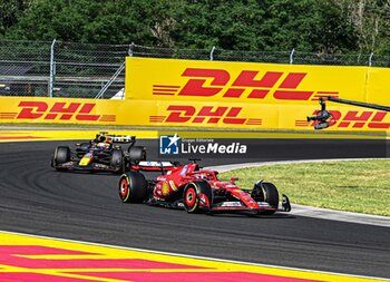 2024-07-21 - Charles Leclerc (MON) - Scuderia Ferrari - Ferrari SF-24 - Ferrari during Raceday on Sunday, July 21, of Formula 1 Hungarian Grand Prix 2024, scheduled to take place at Hungaroring track in Mogyorod, Budapest, Hungary, july 19 to july 21, 2024 - FORMULA 1 HUNGARIAN GRAND PRIX 2024 - RACE - FORMULA 1 - MOTORS