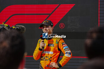 2024-07-21 - Oscar Piastri (AUS) - McLaren Formula 1 Team - McLaren MCL38 - Mercedes
 celebrating his first win in F1

 during Raceday on Sunday, July 21, of Formula 1 Hungarian Grand Prix 2024, scheduled to take place at Hungaroring track in Mogyorod, Budapest, Hungary, july 19 to july 21, 2024 - FORMULA 1 HUNGARIAN GRAND PRIX 2024 - RACE - FORMULA 1 - MOTORS