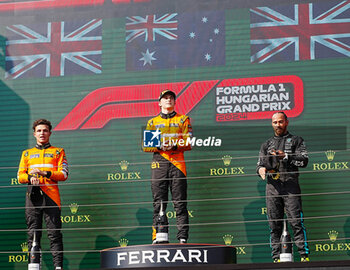 2024-07-21 - Podium of the Race during Raceday on Sunday, July 21, of Formula 1 Hungarian Grand Prix 2024, scheduled to take place at Hungaroring track in Mogyorod, Budapest, Hungary, july 19 to july 21, 2024 - FORMULA 1 HUNGARIAN GRAND PRIX 2024 - RACE - FORMULA 1 - MOTORS