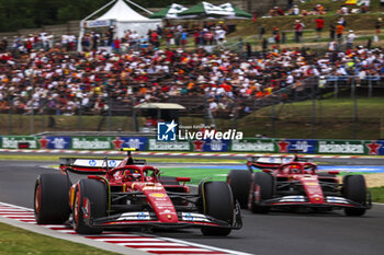 2024-07-20 - 55 SAINZ Carlos (spa), Scuderia Ferrari SF-24, 16 LECLERC Charles (mco), Scuderia Ferrari SF-24, action during the Formula 1 Hungarian Grand Prix 2024, 13th round of the 2024 Formula One World Championship from July 19 to 21, 2024 on the Hungaroring, in Mogyorod, Hungary - F1 - HUNGARIAN GRAND PRIX 2024 - FORMULA 1 - MOTORS