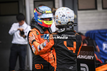 2024-07-20 - NORRIS Lando (gbr), McLaren F1 Team MCL38, PIASTRI Oscar (aus), McLaren F1 Team MCL38, portrait during the Formula 1 Hungarian Grand Prix 2024, 13th round of the 2024 Formula One World Championship from July 19 to 21, 2024 on the Hungaroring, in Mogyorod, Hungary - F1 - HUNGARIAN GRAND PRIX 2024 - FORMULA 1 - MOTORS