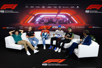 2024-07-25 - STROLL Lance (can), Aston Martin F1 Team AMR24, portrait MAGNUSSEN Kevin (den), Haas F1 Team VF-24 Ferrari, portrait SAINZ Carlos (spa), Scuderia Ferrari SF-24, portrait RICCIARDO Daniel (aus), Visa Cash App RB F1 Team VCARB 01, portrait BOTTAS Valtteri (fin), Stake F1 Team Kick Sauber C44, portrait press conference during the Formula 1 Rolex Belgian Grand Prix 2024, 14th round of the 2024 Formula One World Championship from July 26 to 28, 2024 on the Circuit de Spa-Francorchamps, in Stavelot, Belgium - F1 - BELGIAN GRAND PRIX 2024 - FORMULA 1 - MOTORS