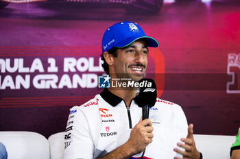 2024-07-25 - RICCIARDO Daniel (aus), Visa Cash App RB F1 Team VCARB 01, portrait press conference during the Formula 1 Rolex Belgian Grand Prix 2024, 14th round of the 2024 Formula One World Championship from July 26 to 28, 2024 on the Circuit de Spa-Francorchamps, in Stavelot, Belgium - F1 - BELGIAN GRAND PRIX 2024 - FORMULA 1 - MOTORS