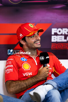 2024-07-25 - SAINZ Carlos (spa), Scuderia Ferrari SF-24, portrait press conference during the Formula 1 Rolex Belgian Grand Prix 2024, 14th round of the 2024 Formula One World Championship from July 26 to 28, 2024 on the Circuit de Spa-Francorchamps, in Stavelot, Belgium - F1 - BELGIAN GRAND PRIX 2024 - FORMULA 1 - MOTORS