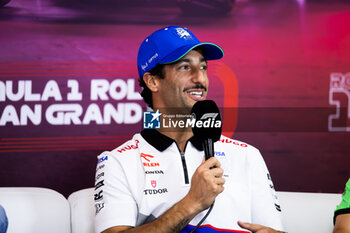 2024-07-25 - RICCIARDO Daniel (aus), Visa Cash App RB F1 Team VCARB 01, portrait press conference during the Formula 1 Rolex Belgian Grand Prix 2024, 14th round of the 2024 Formula One World Championship from July 26 to 28, 2024 on the Circuit de Spa-Francorchamps, in Stavelot, Belgium - F1 - BELGIAN GRAND PRIX 2024 - FORMULA 1 - MOTORS