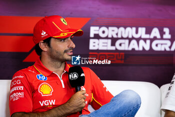 2024-07-25 - SAINZ Carlos (spa), Scuderia Ferrari SF-24, portrait press conference during the Formula 1 Rolex Belgian Grand Prix 2024, 14th round of the 2024 Formula One World Championship from July 26 to 28, 2024 on the Circuit de Spa-Francorchamps, in Stavelot, Belgium - F1 - BELGIAN GRAND PRIX 2024 - FORMULA 1 - MOTORS