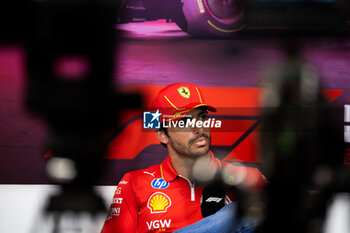 2024-07-25 - SAINZ Carlos (spa), Scuderia Ferrari SF-24, portrait press conference during the Formula 1 Rolex Belgian Grand Prix 2024, 14th round of the 2024 Formula One World Championship from July 26 to 28, 2024 on the Circuit de Spa-Francorchamps, in Stavelot, Belgium - F1 - BELGIAN GRAND PRIX 2024 - FORMULA 1 - MOTORS