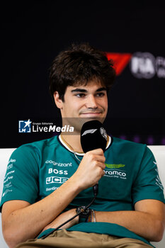 2024-07-25 - STROLL Lance (can), Aston Martin F1 Team AMR24, portrait press conference during the Formula 1 Rolex Belgian Grand Prix 2024, 14th round of the 2024 Formula One World Championship from July 26 to 28, 2024 on the Circuit de Spa-Francorchamps, in Stavelot, Belgium - F1 - BELGIAN GRAND PRIX 2024 - FORMULA 1 - MOTORS