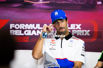 2024-07-25 - RICCIARDO Daniel (aus), Visa Cash App RB F1 Team VCARB 01, portrait press conference during the Formula 1 Rolex Belgian Grand Prix 2024, 14th round of the 2024 Formula One World Championship from July 26 to 28, 2024 on the Circuit de Spa-Francorchamps, in Stavelot, Belgium - F1 - BELGIAN GRAND PRIX 2024 - FORMULA 1 - MOTORS