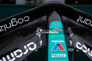 2024-07-25 - Aston Martin F1 Team AMR23, mechanical detail front wing during the Formula 1 Rolex Belgian Grand Prix 2024, 14th round of the 2024 Formula One World Championship from July 26 to 28, 2024 on the Circuit de Spa-Francorchamps, in Stavelot, Belgium - F1 - BELGIAN GRAND PRIX 2024 - FORMULA 1 - MOTORS