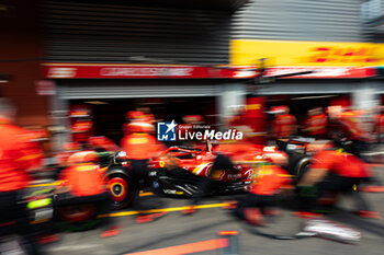 2024-07-25 - Scuderia Ferrari pitstop during the Formula 1 Rolex Belgian Grand Prix 2024, 14th round of the 2024 Formula One World Championship from July 26 to 28, 2024 on the Circuit de Spa-Francorchamps, in Stavelot, Belgium - F1 - BELGIAN GRAND PRIX 2024 - FORMULA 1 - MOTORS