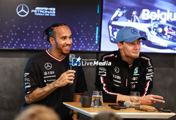 2024-07-25 - HAMILTON Lewis (gbr), Mercedes AMG F1 Team W15, RUSSELL George (gbr), Mercedes AMG F1 Team W15, portrait during the Formula 1 Rolex Belgian Grand Prix 2024, 14th round of the 2024 Formula One World Championship from July 26 to 28, 2024 on the Circuit de Spa-Francorchamps, in Stavelot, Belgium - F1 - BELGIAN GRAND PRIX 2024 - FORMULA 1 - MOTORS