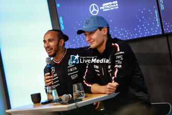 2024-07-25 - HAMILTON Lewis (gbr), Mercedes AMG F1 Team W15, RUSSELL George (gbr), Mercedes AMG F1 Team W15, portrait during the Formula 1 Rolex Belgian Grand Prix 2024, 14th round of the 2024 Formula One World Championship from July 26 to 28, 2024 on the Circuit de Spa-Francorchamps, in Stavelot, Belgium - F1 - BELGIAN GRAND PRIX 2024 - FORMULA 1 - MOTORS