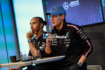 2024-07-25 - HAMILTON Lewis (gbr), Mercedes AMG F1 Team W15, RUSSELL George (gbr), Mercedes AMG F1 Team W15, portrait during the Formula 1 Rolex Belgian Grand Prix 2024, 14th round of the 2024 Formula One World Championship from July 26 to 28, 2024 on the Circuit de Spa-Francorchamps, in Stavelot, Belgium - F1 - BELGIAN GRAND PRIX 2024 - FORMULA 1 - MOTORS