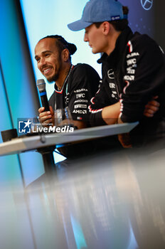 2024-07-25 - HAMILTON Lewis (gbr), Mercedes AMG F1 Team W15, RUSSELL George (gbr), Mercedes AMG F1 Team W15, portrait during the Formula 1 Rolex Belgian Grand Prix 2024, 14th round of the 2024 Formula One World Championship from July 26 to 28, 2024 on the Circuit de Spa-Francorchamps, in Stavelot, Belgium - F1 - BELGIAN GRAND PRIX 2024 - FORMULA 1 - MOTORS