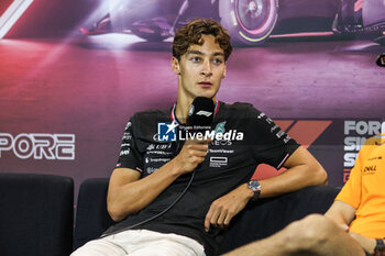 2024-09-19 - RUSSELL George (gbr), Mercedes AMG F1 Team W15, portrait press conference during the Formula 1 Singapore Grand Prix 2024, 18th round of the 2024 Formula One World Championship from September 20 to 22, 2024 on the Marina Bay Circuit, in Singapore, Singapore - F1 - SINGAPORE GRAND PRIX 2024 - FORMULA 1 - MOTORS