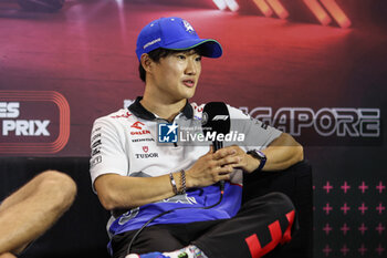 2024-09-19 - TSUNODA Yuki (jap), Visa Cash App RB F1 Team VCARB 01, portrait press conference during the Formula 1 Singapore Grand Prix 2024, 18th round of the 2024 Formula One World Championship from September 20 to 22, 2024 on the Marina Bay Circuit, in Singapore, Singapore - F1 - SINGAPORE GRAND PRIX 2024 - FORMULA 1 - MOTORS