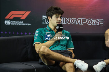 2024-09-19 - STROLL Lance (can), Aston Martin F1 Team AMR24, portrait press conference during the Formula 1 Singapore Grand Prix 2024, 18th round of the 2024 Formula One World Championship from September 20 to 22, 2024 on the Marina Bay Circuit, in Singapore, Singapore - F1 - SINGAPORE GRAND PRIX 2024 - FORMULA 1 - MOTORS