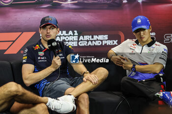 2024-09-19 - VERSTAPPEN Max (ned), Red Bull Racing RB20, portrait TSUNODA Yuki (jap), Visa Cash App RB F1 Team VCARB 01, portrait press conference during the Formula 1 Singapore Grand Prix 2024, 18th round of the 2024 Formula One World Championship from September 20 to 22, 2024 on the Marina Bay Circuit, in Singapore, Singapore - F1 - SINGAPORE GRAND PRIX 2024 - FORMULA 1 - MOTORS