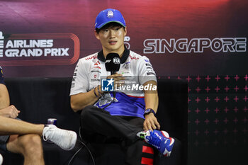 2024-09-19 - TSUNODA Yuki (jap), Visa Cash App RB F1 Team VCARB 01, portrait press conference during the Formula 1 Singapore Grand Prix 2024, 18th round of the 2024 Formula One World Championship from September 20 to 22, 2024 on the Marina Bay Circuit, in Singapore, Singapore - F1 - SINGAPORE GRAND PRIX 2024 - FORMULA 1 - MOTORS