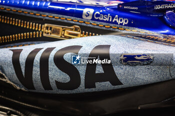 2024-09-19 - Visa Cash App RB F1 Team special denim livery during the Formula 1 Singapore Grand Prix 2024, 18th round of the 2024 Formula One World Championship from September 20 to 22, 2024 on the Marina Bay Circuit, in Singapore, Singapore - F1 - SINGAPORE GRAND PRIX 2024 - FORMULA 1 - MOTORS