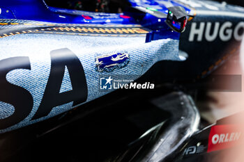 2024-09-19 - Visa Cash App RB F1 Team VCARB 01, mechanical detail of special livery during the Formula 1 Singapore Grand Prix 2024, 18th round of the 2024 Formula One World Championship from September 20 to 22, 2024 on the Marina Bay Circuit, in Singapore, Singapore - F1 - SINGAPORE GRAND PRIX 2024 - FORMULA 1 - MOTORS