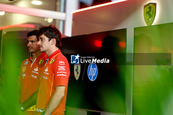 2024-09-19 - SAINZ Carlos (spa), Scuderia Ferrari SF-24, portrait and LECLERC Charles (mco), Scuderia Ferrari SF-24, portrait during the Formula 1 Singapore Grand Prix 2024, 18th round of the 2024 Formula One World Championship from September 20 to 22, 2024 on the Marina Bay Circuit, in Singapore, Singapore - F1 - SINGAPORE GRAND PRIX 2024 - FORMULA 1 - MOTORS