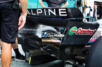 2024-09-20 - Rear wing of Alpine F1 Team A524, mechanical detail during the Formula 1 Singapore Grand Prix 2024, 18th round of the 2024 Formula One World Championship from September 20 to 22, 2024 on the Marina Bay Circuit, in Singapore, Singapore - F1 - SINGAPORE GRAND PRIX 2024 - FORMULA 1 - MOTORS