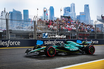 2024-09-20 - 18 STROLL Lance (can), Aston Martin F1 Team AMR24, action during the Formula 1 Singapore Grand Prix 2024, 18th round of the 2024 Formula One World Championship from September 20 to 22, 2024 on the Marina Bay Circuit, in Singapore, Singapore - F1 - SINGAPORE GRAND PRIX 2024 - FORMULA 1 - MOTORS