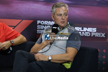 2024-09-20 - ISOLA Mario (ita), Motorsport Racing Manager of Pirelli, portrait press conference during the Formula 1 Singapore Grand Prix 2024, 18th round of the 2024 Formula One World Championship from September 20 to 22, 2024 on the Marina Bay Circuit, in Singapore, Singapore - F1 - SINGAPORE GRAND PRIX 2024 - FORMULA 1 - MOTORS