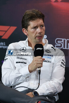 2024-09-20 - VOWLES James, Team Principal of Williams Racing, portrait press conference during the Formula 1 Singapore Grand Prix 2024, 18th round of the 2024 Formula One World Championship from September 20 to 22, 2024 on the Marina Bay Circuit, in Singapore, Singapore - F1 - SINGAPORE GRAND PRIX 2024 - FORMULA 1 - MOTORS