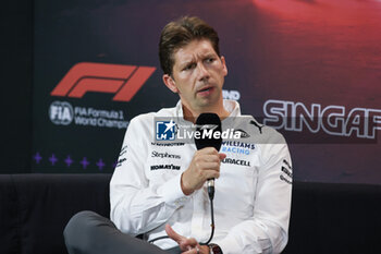 2024-09-20 - VOWLES James, Team Principal of Williams Racing, portrait press conference during the Formula 1 Singapore Grand Prix 2024, 18th round of the 2024 Formula One World Championship from September 20 to 22, 2024 on the Marina Bay Circuit, in Singapore, Singapore - F1 - SINGAPORE GRAND PRIX 2024 - FORMULA 1 - MOTORS