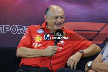 2024-09-20 - VASSEUR Frédéric (fra), Team Principal & General Manager of the Scuderia Ferrari, portrait press conference during the Formula 1 Singapore Grand Prix 2024, 18th round of the 2024 Formula One World Championship from September 20 to 22, 2024 on the Marina Bay Circuit, in Singapore, Singapore - F1 - SINGAPORE GRAND PRIX 2024 - FORMULA 1 - MOTORS