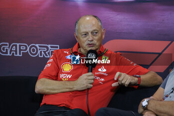 2024-09-20 - VASSEUR Frédéric (fra), Team Principal & General Manager of the Scuderia Ferrari, portrait press conference during the Formula 1 Singapore Grand Prix 2024, 18th round of the 2024 Formula One World Championship from September 20 to 22, 2024 on the Marina Bay Circuit, in Singapore, Singapore - F1 - SINGAPORE GRAND PRIX 2024 - FORMULA 1 - MOTORS